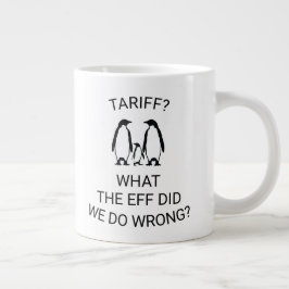 Funny Tariffed Penguins Jumbo-Tasse