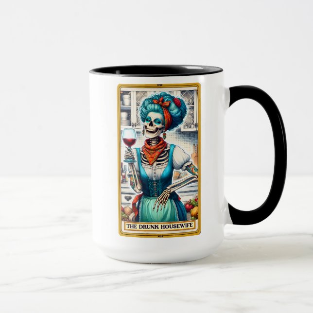 Funny Tarot Card/Betrunkene Hausfrau Tasse (Rechts)
