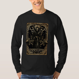Funny Tarot Card Deadlift Skeletthandschuh Gym Wor T-Shirt