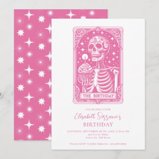 Funny Tarot Pink Birthday Einladung
