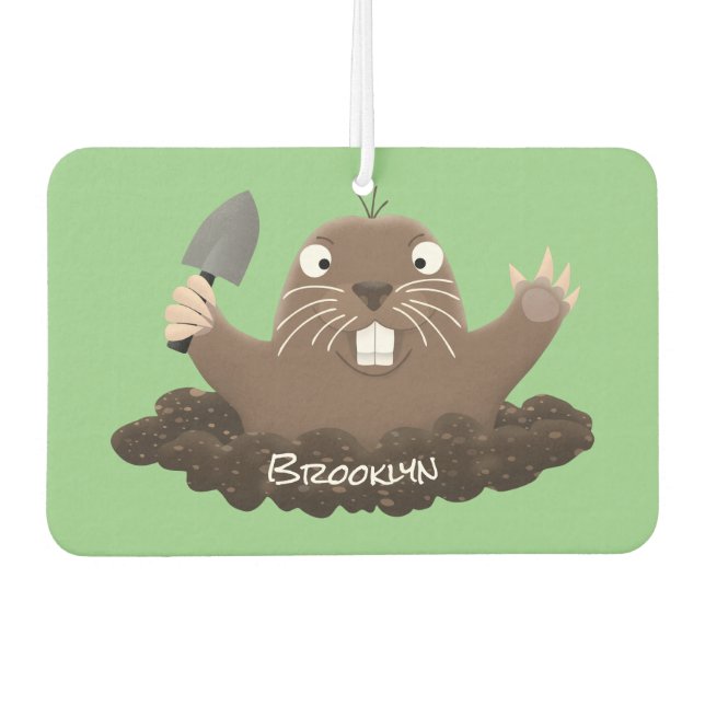 Funny Taschengopher Graben Cartoon Illustration Autolufterfrischer (Vorderseite)