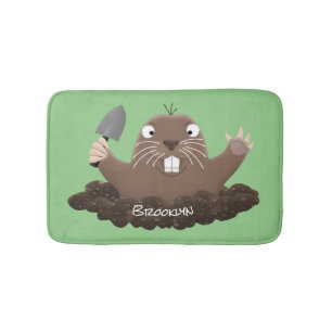 Funny Taschengopher Graben Cartoon Illustration Badematte