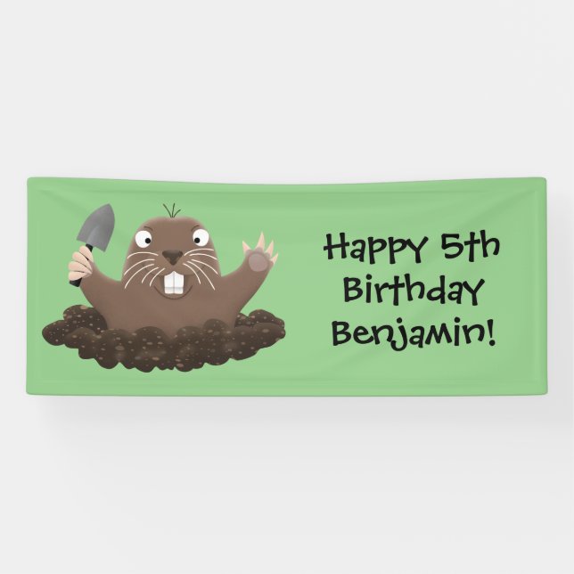 Funny Taschengopher Graben Cartoon Illustration Banner (Horizontal)