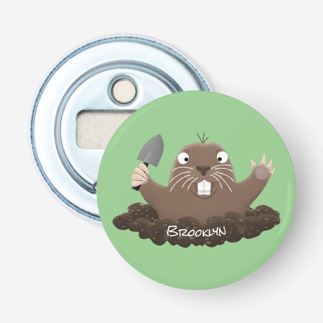 Funny Taschengopher Graben Cartoon Illustration Flaschenöffner (Vorderseite)