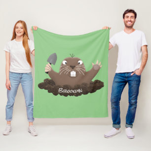 Funny Taschengopher Graben Cartoon Illustration Fleecedecke