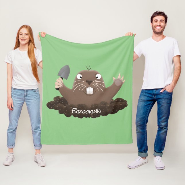 Funny Taschengopher Graben Cartoon Illustration Fleecedecke (Beispiel)