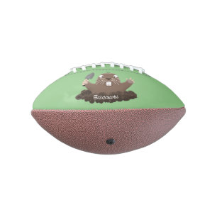 Funny Taschengopher Graben Cartoon Illustration Football