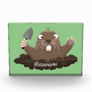 Funny Taschengopher Graben Cartoon Illustration Fotoblock