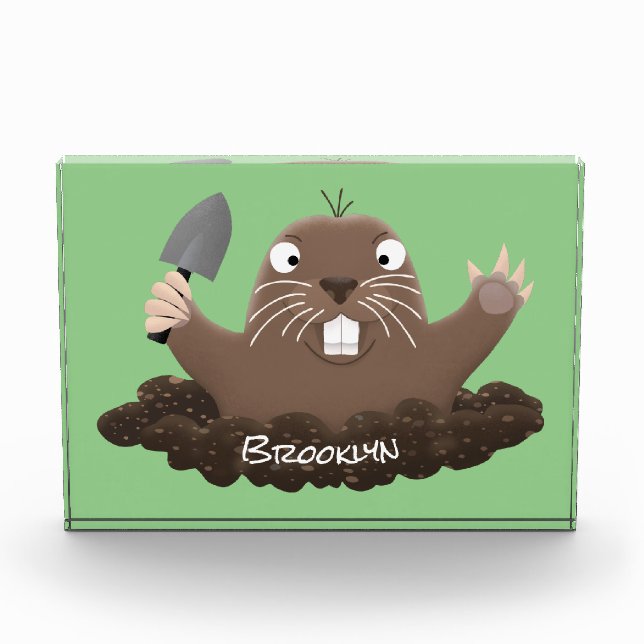 Funny Taschengopher Graben Cartoon Illustration Fotoblock (Vorderseite)