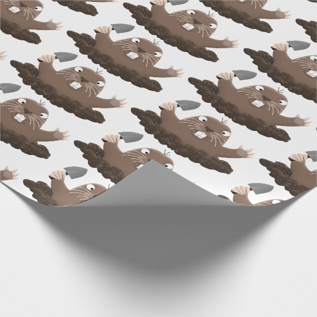 Funny Taschengopher Graben Cartoon Illustration Geschenkpapier (Ecke)