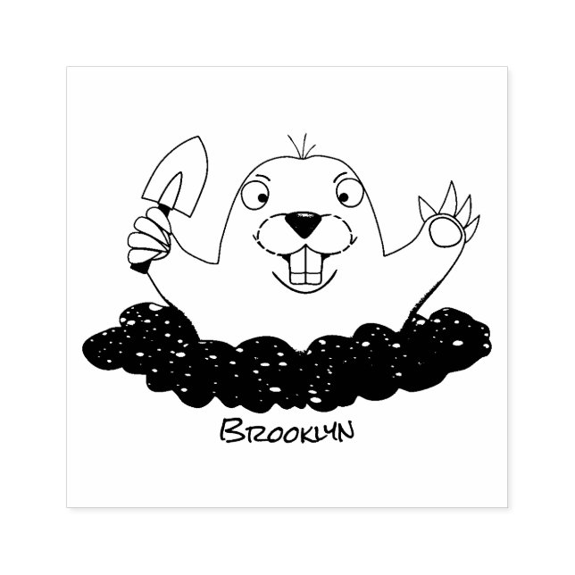 Funny Taschengopher Graben Cartoon Illustration Gummistempel (Prägung)