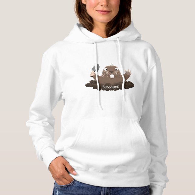 Funny Taschengopher Graben Cartoon Illustration Hoodie (Vorderseite)