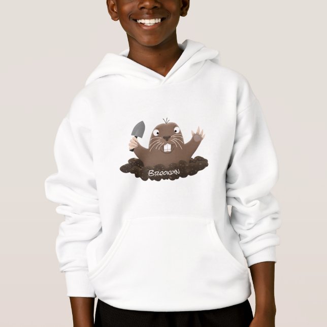 Funny Taschengopher Graben Cartoon Illustration Hoodie (Vorderseite)