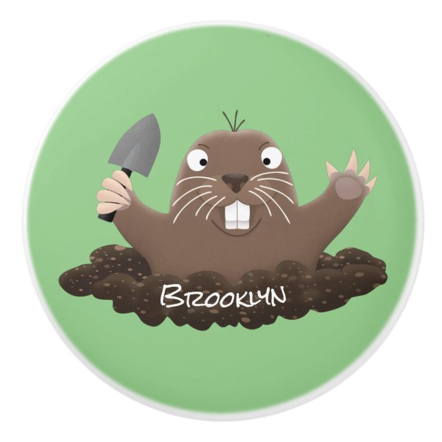 Funny Taschengopher Graben Cartoon Illustration Keramikknauf (Vorderseite)