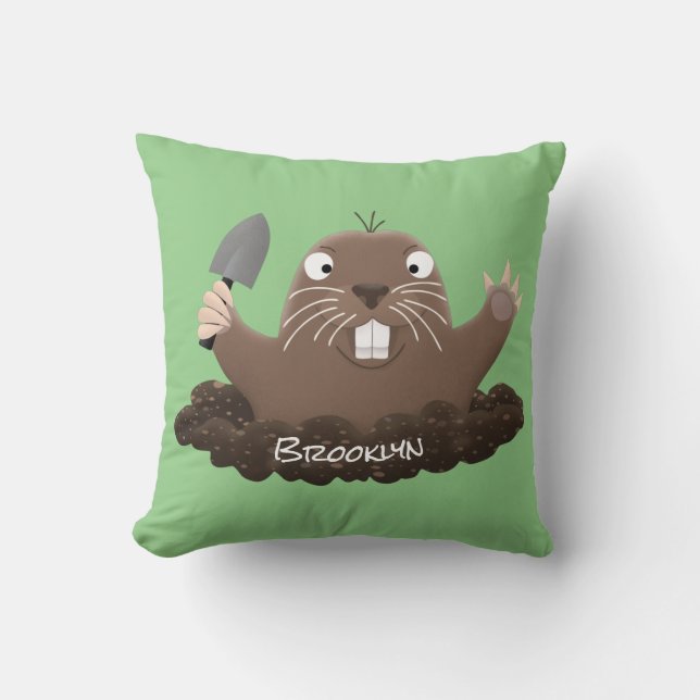 Funny Taschengopher Graben Cartoon Illustration Kissen (Vorderseite)