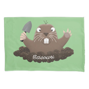 Funny Taschengopher Graben Cartoon Illustration Kissenbezug