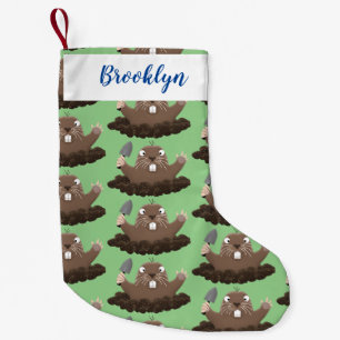 Funny Taschengopher Graben Cartoon Illustration Kleiner Weihnachtsstrumpf
