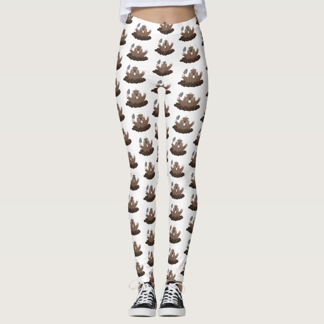 Funny Taschengopher Graben Cartoon Illustration Leggings (Vorderseite)