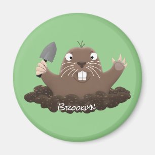 Funny Taschengopher Graben Cartoon Illustration Magnet