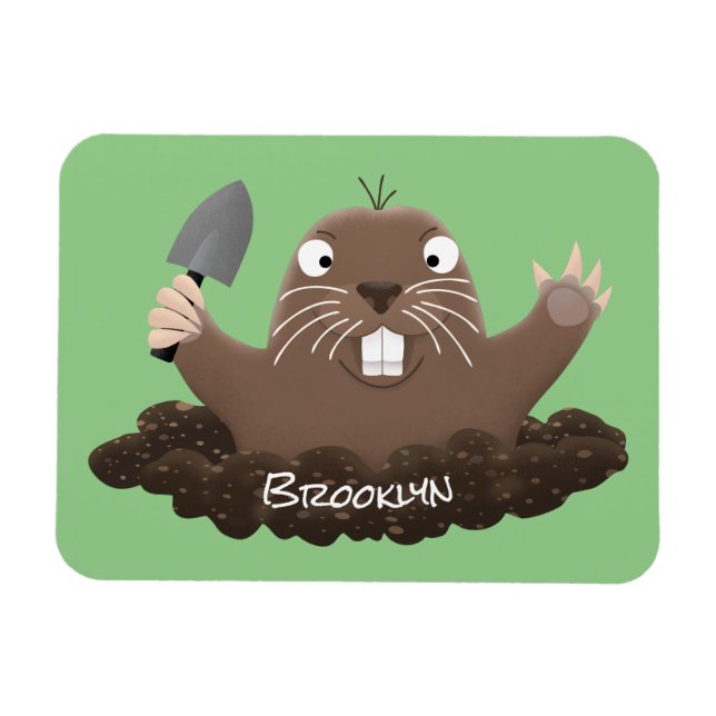 Funny Taschengopher Graben Cartoon Illustration Magnet (Horizontal)