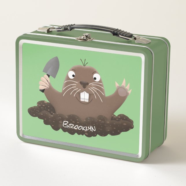 Funny Taschengopher Graben Cartoon Illustration Metall Brotdose (Vorderseite)