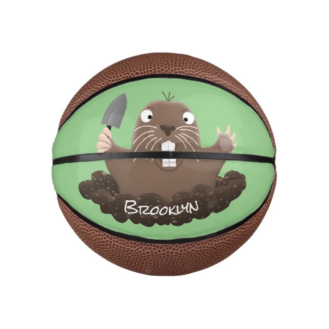 Funny Taschengopher Graben Cartoon Illustration Mini Basketball (Vorderseite)