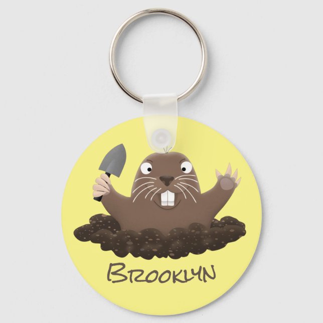 Funny Taschengopher Graben Cartoon Illustration Schlüsselanhänger (Vorderseite)