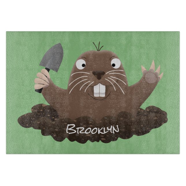 Funny Taschengopher Graben Cartoon Illustration Schneidebrett (Vorderseite)