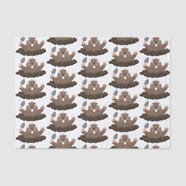 Funny Taschengopher Graben Cartoon Illustration Seidenpapier (Vorderseite)
