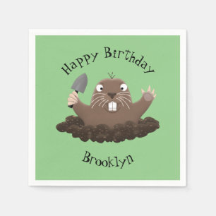 Funny Taschengopher Graben Cartoon Illustration Serviette