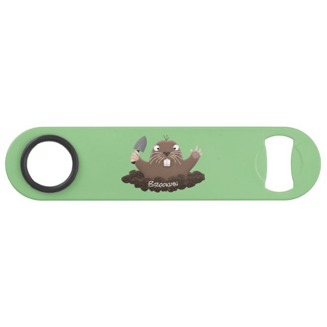 Funny Taschengopher Graben Cartoon Illustration Speed Flaschenöffner (Vorderseite (Horizontal))