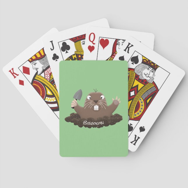 Funny Taschengopher Graben Cartoon Illustration Spielkarten (Rückseite)