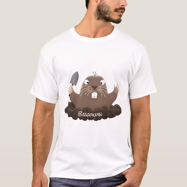 Funny Taschengopher Graben Cartoon Illustration T-Shirt (Vorderseite)