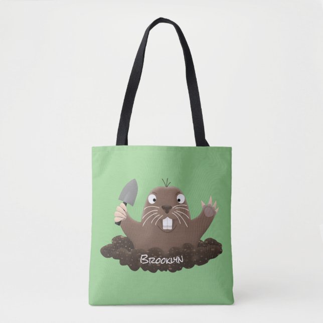 Funny Taschengopher Graben Cartoon Illustration Tasche (Vorderseite)