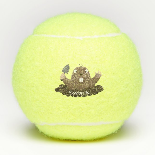 Funny Taschengopher Graben Cartoon Illustration Tennisbälle (Vorderseite)
