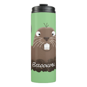 Funny Taschengopher Graben Cartoon Illustration Thermosbecher