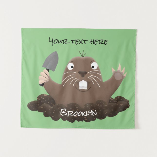 Funny Taschengopher Graben Cartoon Illustration Wandteppich (Vorderseite (Horizontal))