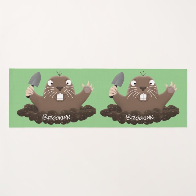 Funny Taschengopher Graben Cartoon Illustration Yogamatte (Vorderseite (Horizontal))