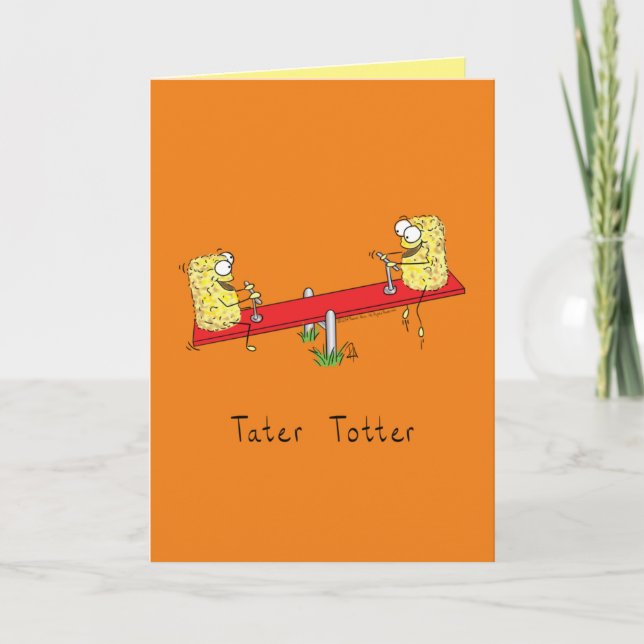 Funny Tater Totos Teeter Totter Kinder Karte (Vorderseite)