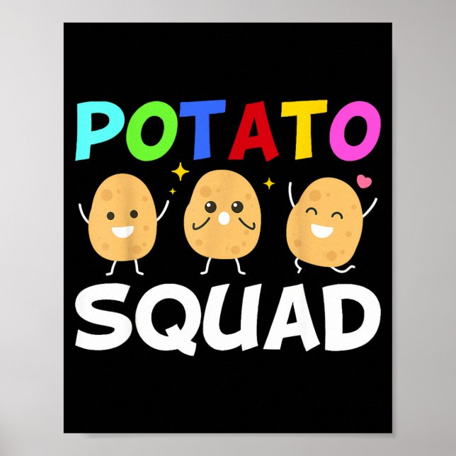Funny Tato Squad Vegetable Chip Eater French Fries Poster (Vorne)