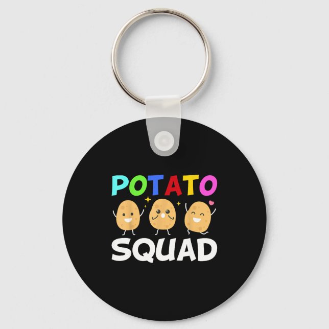 Funny Tato Squad Vegetable Chip Eater French Fries Schlüsselanhänger (Vorderseite)