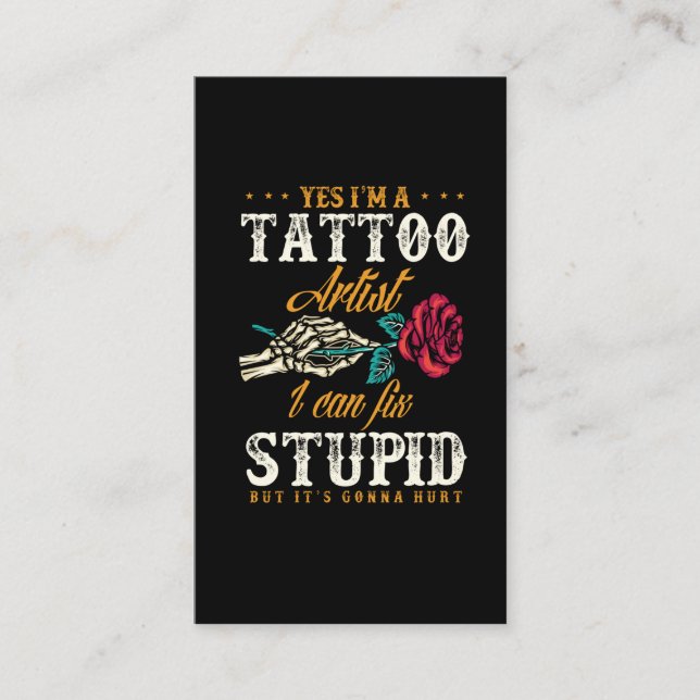 Funny Tattoo Artist Sarcastic Zitat Visitenkarte (Vorderseite)