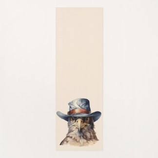 Funny Taube mit Cowboy-Hut, Aquarell Yogamatte