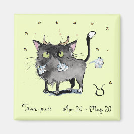 Funny Taurus Zodiac Cat Star Schild Horoskop Kühls Magnet