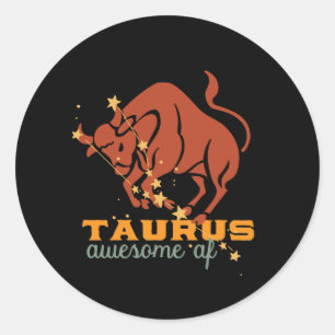 Funny Taurus Zodiac Horoskop Astrologie Phantastis Runder Aufkleber