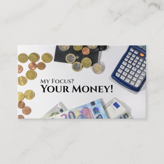 Funny Tax Accounting Finanzexperten Geld Visitenkarte (Vorderseite)