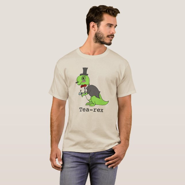 Funny 'Tea rex' Dinosaurier T-Shirt (Vorne ganz)