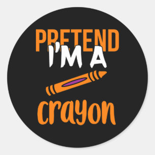 Funny Teacher, als wäre ich ein Crayon Halloween-G Runder Aufkleber