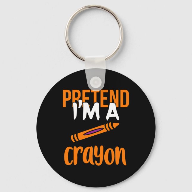 Funny Teacher, als wäre ich ein Crayon Halloween-G Schlüsselanhänger (Vorderseite)