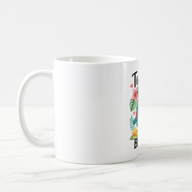 Funny Teacher Beach Summer Turtle Kaffeetasse (Links)